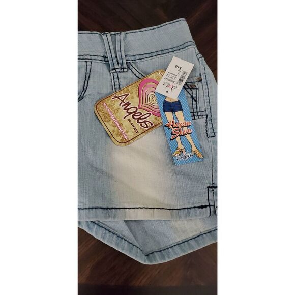NEW WITH TAGS VINTAGE ANGELS SO SWEET FADED DENIM SHORTS - Picture 3 of 7